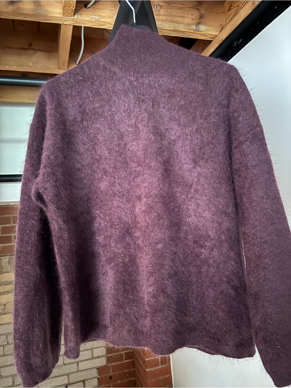COS Deep Plum Cashmere Crewneck Sweater